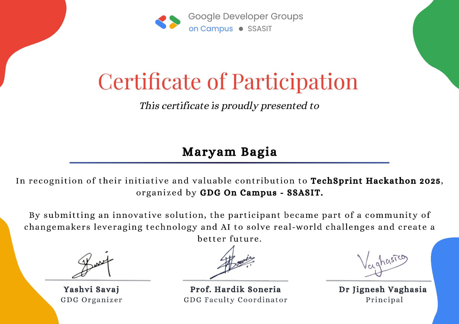 SSASIT Hackathon